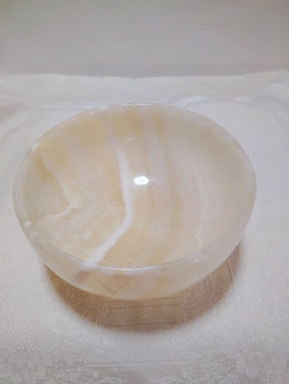 Onyx Honey White Stone Bowl 5